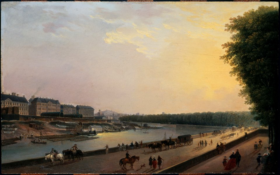 Pierre-Antoine Demachy - La Seine à la Grenouillère , vue prise de la terrasse du bord de l'eau aux Tuileries - P1381 - Musée Carnavalet