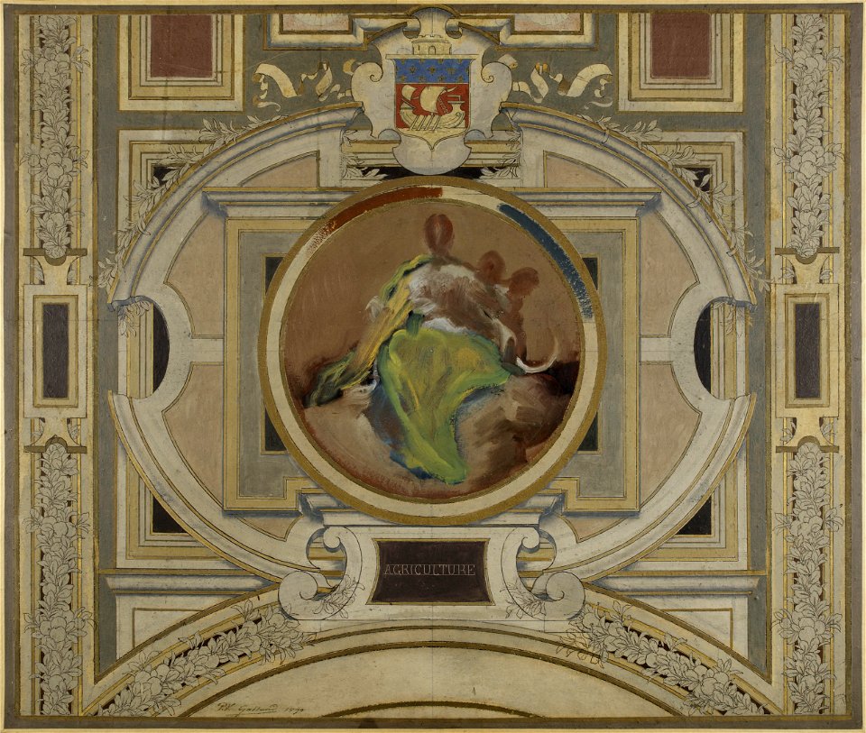 Pierre Victor Galland - Esquisse pour la galerie des Métiers de l'Hôtel de Ville , Agriculture - PPP4448 - Musée des Beaux-Arts de la ville de Paris