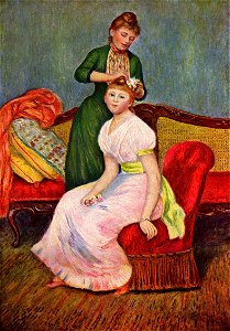 Pierre-Auguste Renoir - La Coiffure. Free illustration for personal and commercial use.