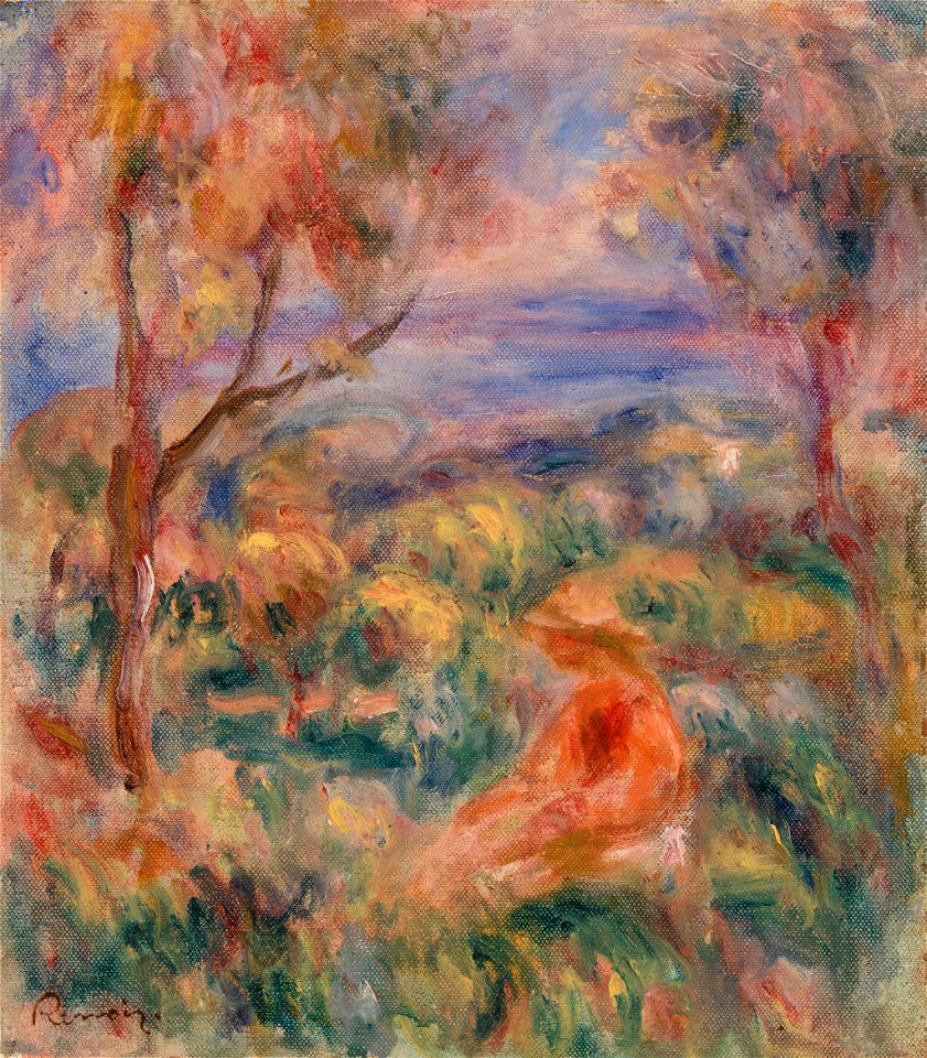 Pierre-Auguste Renoir - Seated Woman with Sea in the Distance (Femme assise au bord de la mer) - BF596 - Barnes Foundation