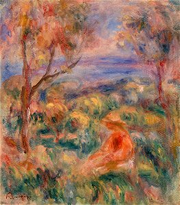 Pierre-Auguste Renoir - Seated Woman with Sea in the Distance (Femme assise au bord de la mer) - BF596 - Barnes Foundation