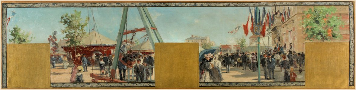 Pierre Vauthier - Esquisse pour la mairie de Bagnolet , Eté. La fête de Bagnolet le jour du couronnement de la rosière - PPP4286 - Musée des Beaux-Arts de la ville de Paris