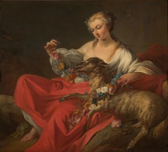 Pierre, Jean Baptiste Marie - The Favorite Lamb (Le Mouton Favori) - Google Art Project