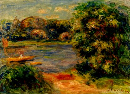 Pierre-Auguste Renoir (1841-1919) - The Boat on the Lake - 54-2006 - Southampton City Art Gallery. Free illustration for personal and commercial use.