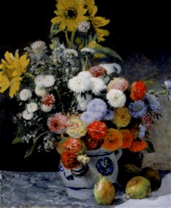 Pierre-Auguste Renoir - Mixed Flowers in an Earthenware Pot - Google Art Project. Free illustration for personal and commercial use.