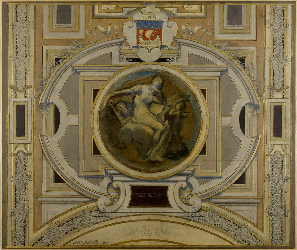 Pierre Victor Galland - Esquisse pour la galerie des Métiers de l'Hôtel de Ville , Sciences - PPP4440 - Musée des Beaux-Arts de la ville de Paris