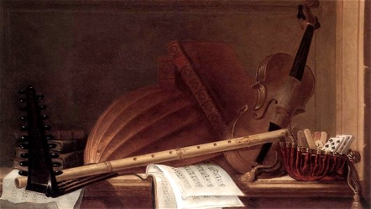 Pierre Nicolas Huilliot - Still-Life of Musical Instruments - WGA11803