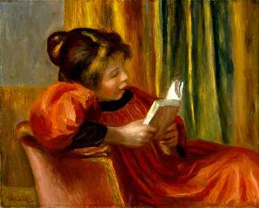 Pierre-Auguste Renoir - Girl Reading - Google Art Project. Free illustration for personal and commercial use.