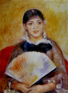 Pierre-Auguste Renoir - Femme à l'éventail. Free illustration for personal and commercial use.