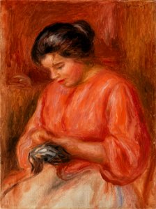 Pierre-Auguste Renoir - Girl Darning (Femme reprisant) - BF114 - Barnes Foundation