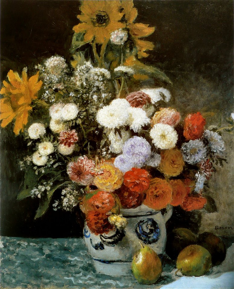 Pierre-Auguste Renoir - Fleurs dans un pot en faïence