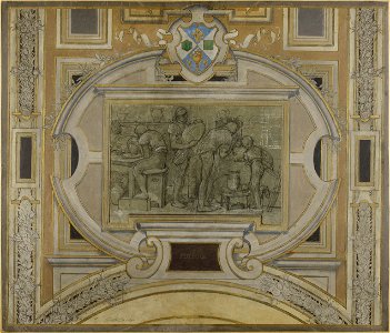 Pierre Victor Galland - Esquisse pour la voute de la galerie des Métiers de l'Hôtel de Ville , Potiers - PPP4441 - Musée des Beaux-Arts de la ville de Paris