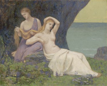 Pierre Puvis de Chavannes - In the Heather - 1968.304 - Art Institute of Chicago. Free illustration for personal and commercial use.