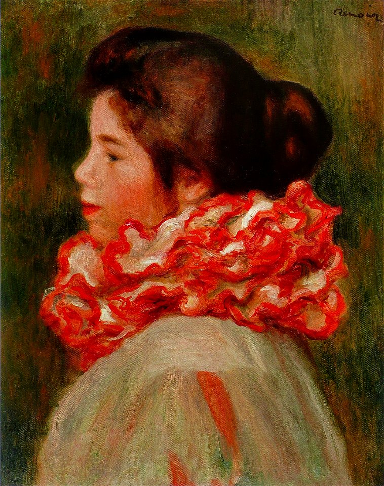 Pierre-Auguste Renoir - Femme à la collerette rouge