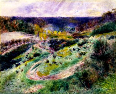 Pierre-Auguste Renoir - Road at Wargemont - Google Art Project. Free illustration for personal and commercial use.