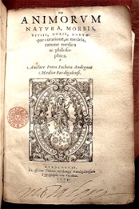 Pierre Pichot - Animorum etc (Pge titre - signé Michel de Montaigne)