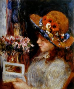 Pierre-Auguste Renoir - Jeune Fille lisant. Free illustration for personal and commercial use.