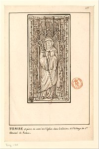 Pierre tombale de Marie de Bréauté (original)