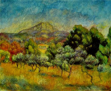 Pierre-Auguste Renoir - Montagne Sainte-Victoire. Free illustration for personal and commercial use.