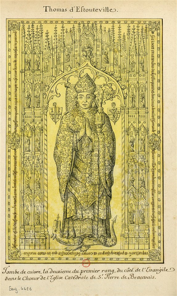Pierre tombale de Thomas d'Estouteville (original)