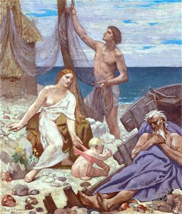 Pierre Puvis de Chavannes - The Fisherman's Family - 1915.227 - Art Institute of Chicago. Free illustration for personal and commercial use.