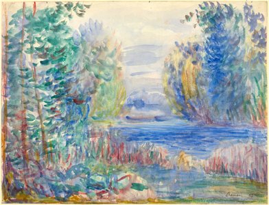 Pierre-Auguste Renoir - River Landscape, 1890 - Google Art Project
