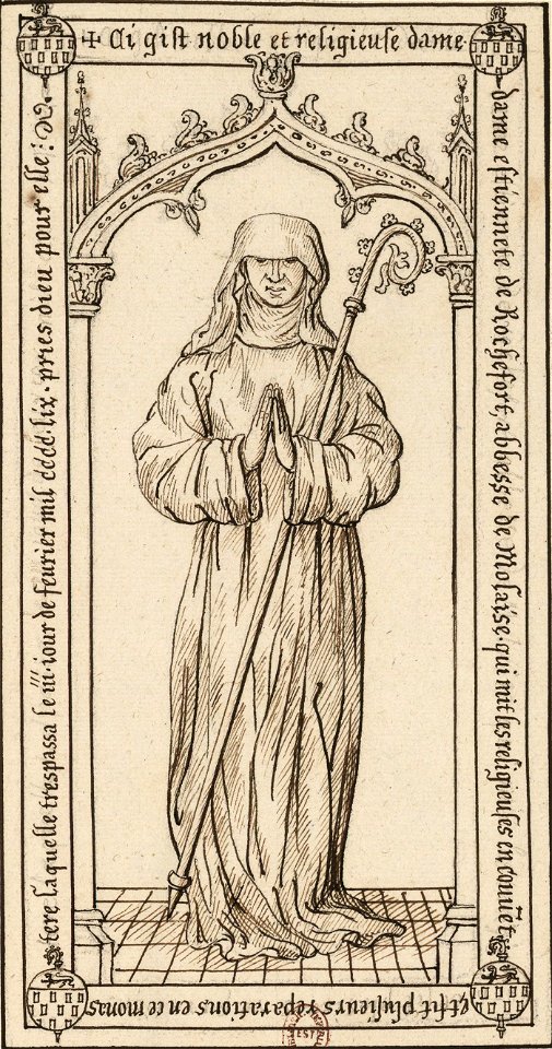 Pierre tombale d'Étiennette de Rochefort (cropped)