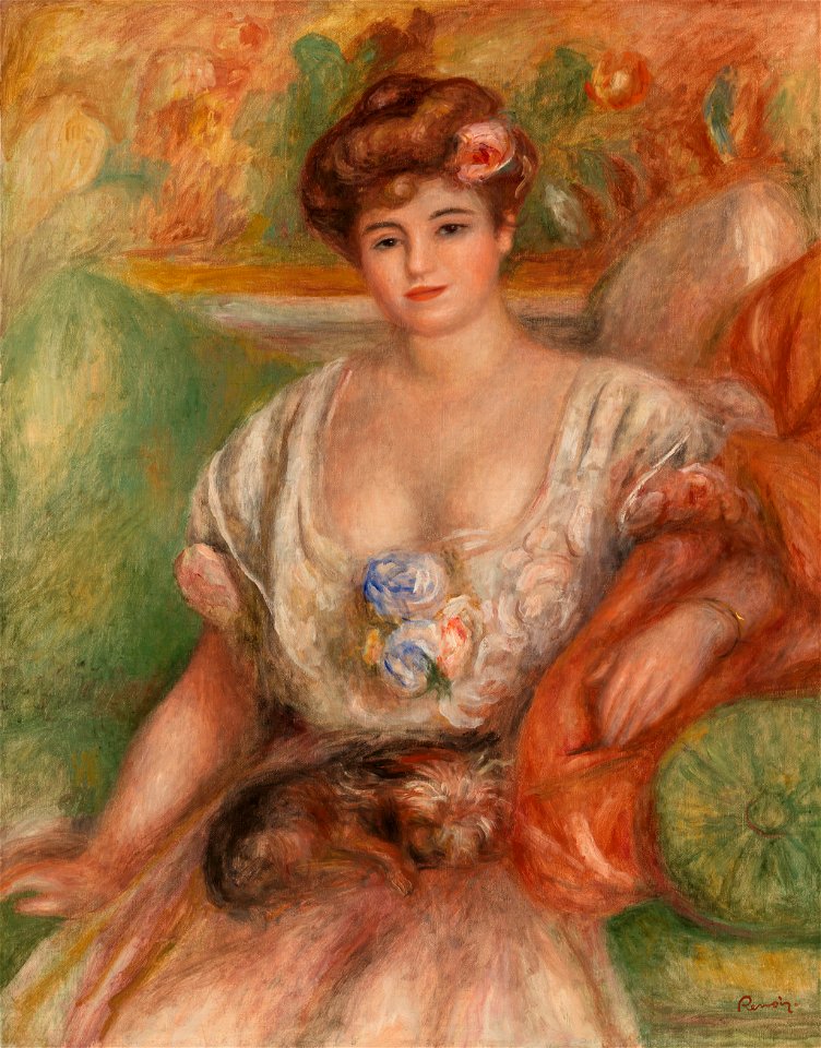 Pierre-Auguste Renoir - Portrait of Misia Sert (Jeune femme au griffon) - BF565 - Barnes Foundation