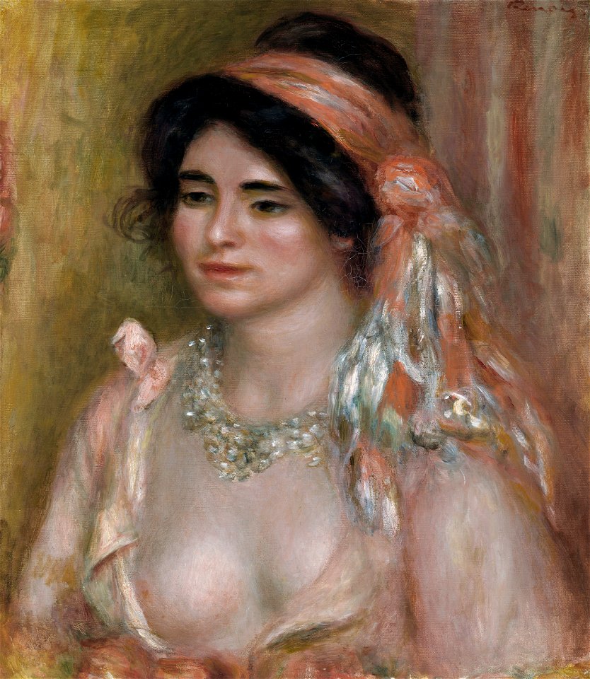 Pierre-Auguste Renoir - Woman with Black Hair (Jeune femme avec cheveux noirs, buste) - BF1 - Barnes FoundationFXD