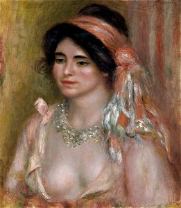 Pierre-Auguste Renoir - Woman with Black Hair (Jeune femme avec cheveux noirs, buste) - BF1 - Barnes FoundationFXD