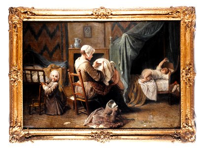 Pierre-Louis Dumesnil - Une chambre où une servante habille des enfants - P2800 - Musée Carnavalet