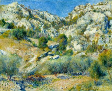 Pierre-Auguste Renoir - Rocky Crags at L'Estaque - Google Art Project. Free illustration for personal and commercial use.