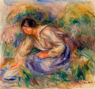 Pierre-Auguste Renoir - Woman in Blue Skirt (Femme en jupe bleue) - BF234 - Barnes Foundation