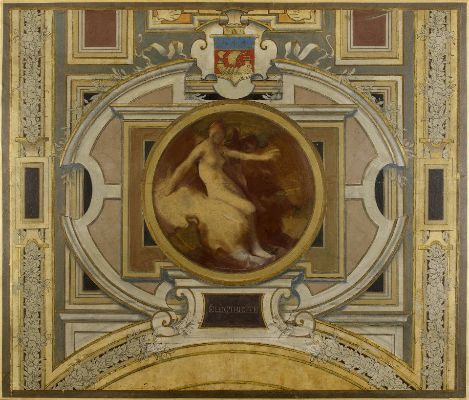Pierre Victor Galland - Esquisse pour la galerie des métiers de l'Hôtel de Ville , Electricité - PPP4449 - Musée des Beaux-Arts de la ville de Paris
