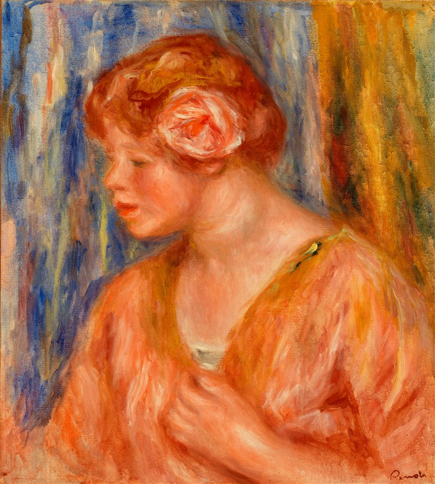 Pierre-Auguste Renoir - Young Woman with Rose (Jeune fille à la rose) - BF972 - Barnes Foundation
