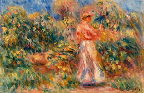 Pierre-Auguste Renoir - Landscape with Woman in Pink and White (Paysage avec femme en rose et blanc) - BF922 - Barnes Foundation