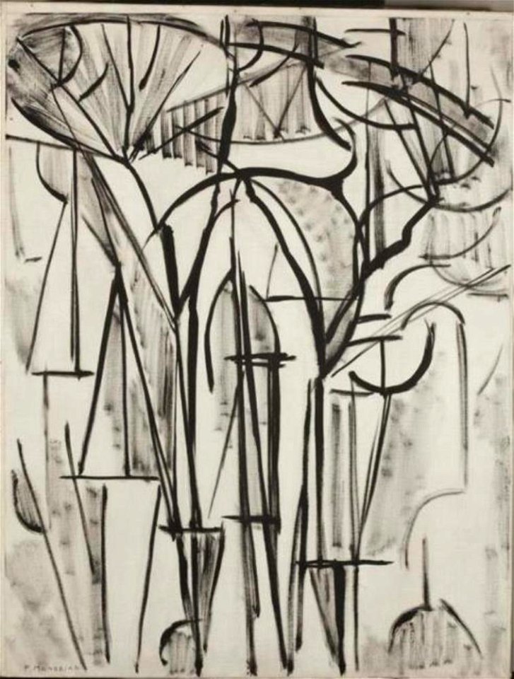 Piet Mondriaan - Composition trees 1 (unfinished) - 0334315 - Kunstmuseum Den Haag