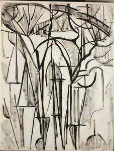 Piet Mondriaan - Composition trees 1 (unfinished) - 0334315 - Kunstmuseum Den Haag