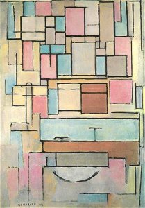 Piet Mondriaan - Composition with color planes, façade - B51 - Piet Mondrian, catalogue raisonné. Free illustration for personal and commercial use.