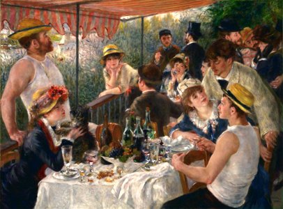 Pierre-Auguste Renoir - Luncheon of the Boating Party - Google Art Project. Free illustration for personal and commercial use.