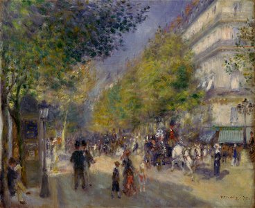 Pierre-Auguste Renoir, French - The Grands Boulevards - Google Art Project. Free illustration for personal and commercial use.