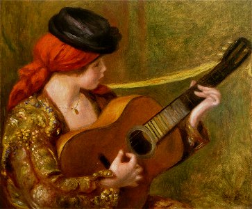 Pierre-Auguste Renoir - Jeune Espagnole jouant de la guitare