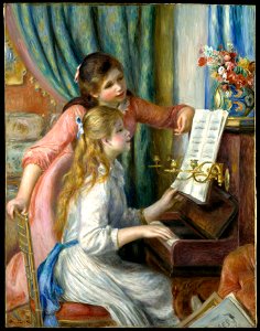 Pierre-Auguste Renoir, 1892 - Two Young Girls at the Piano. Free illustration for personal and commercial use.