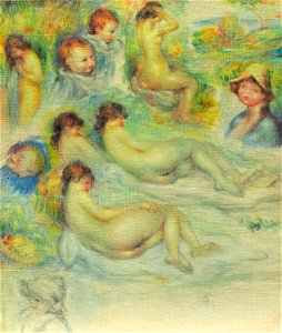 Pierre-Auguste Renoir - Studies of Pierre Renoir, His Mother, Aline Charigot, Nudes, and Landscape - 1983.1 - Art Institute of Chicago