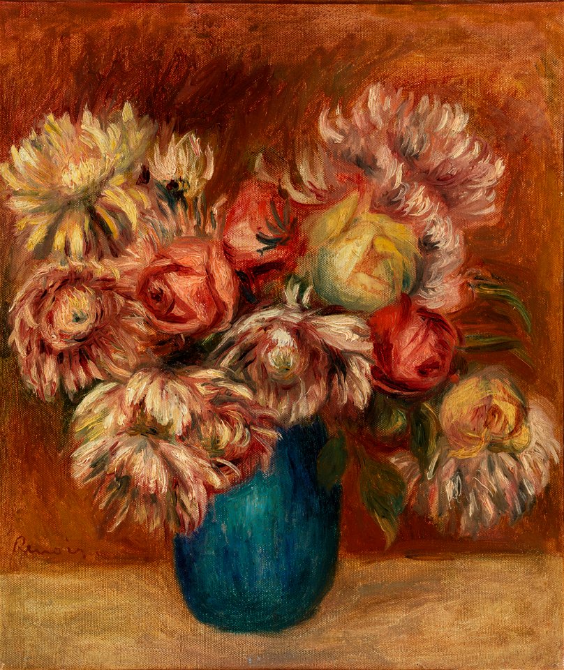 Pierre-Auguste Renoir - Flowers in a Green Vase (Fleurs dans un vase vert) - BF991 - Barnes Foundation