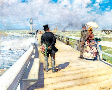 Pierre-Georges Jeanniot LA PROMENADE SUR L'EMBARCADÈRE