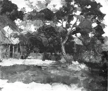 Piet Mondriaan - Farm buildings in Het Gooi, veiled by trees - A175 - Piet Mondrian, catalogue raisonné