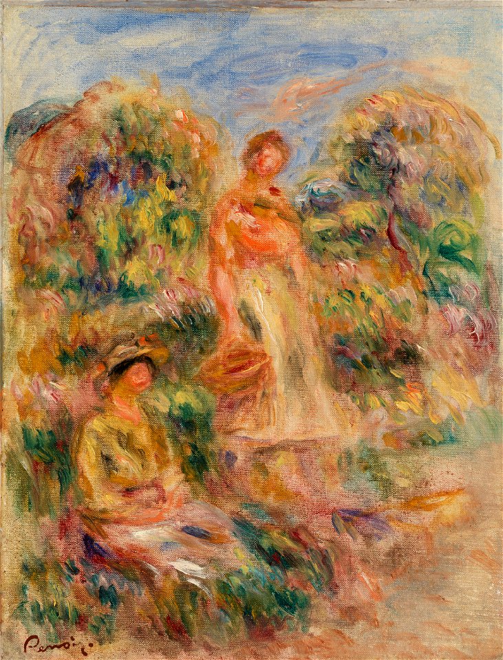 Pierre-Auguste Renoir - Standing Woman and Seated Woman in a Landscape (Une femme debout et une femme assise dans un paysage) - BF535 - Barnes Foundation