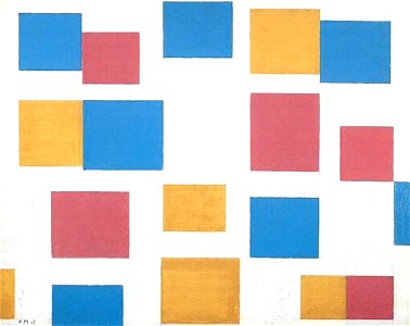 Piet Mondriaan - Composition with color planes 4 - B90 - Piet Mondrian, catalogue raisonné. Free illustration for personal and commercial use.