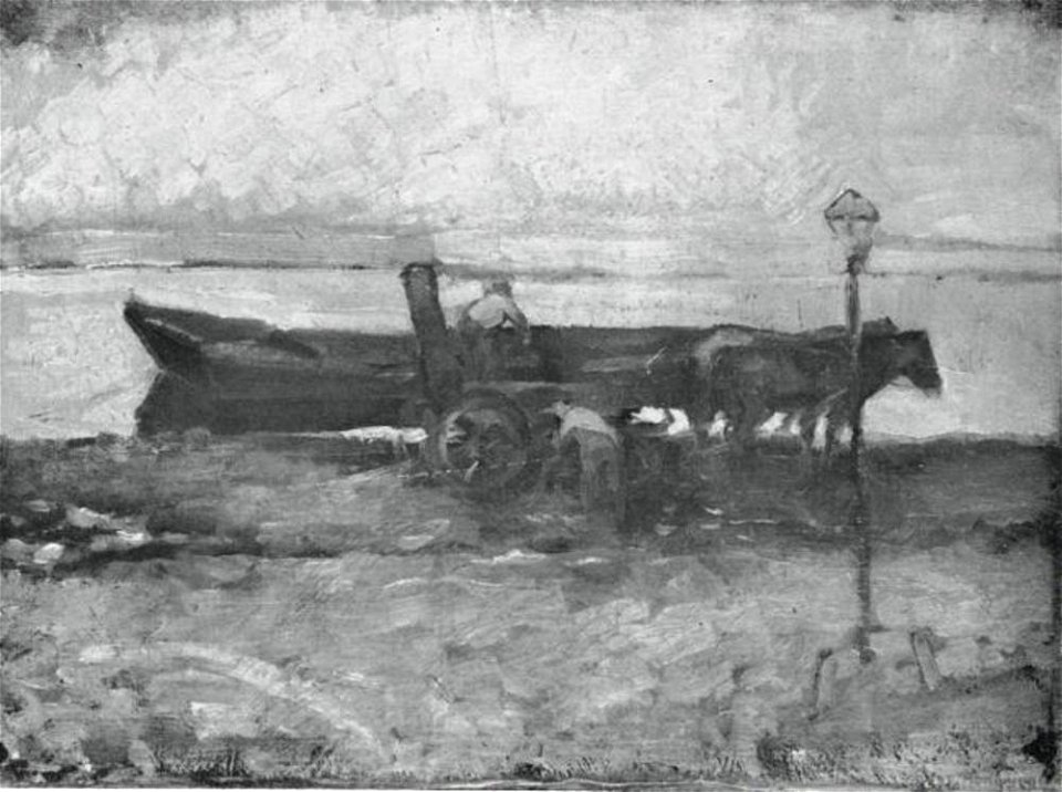 Piet Mondriaan - Moored barge with horses - A201 - Piet Mondrian, catalogue raisonné
